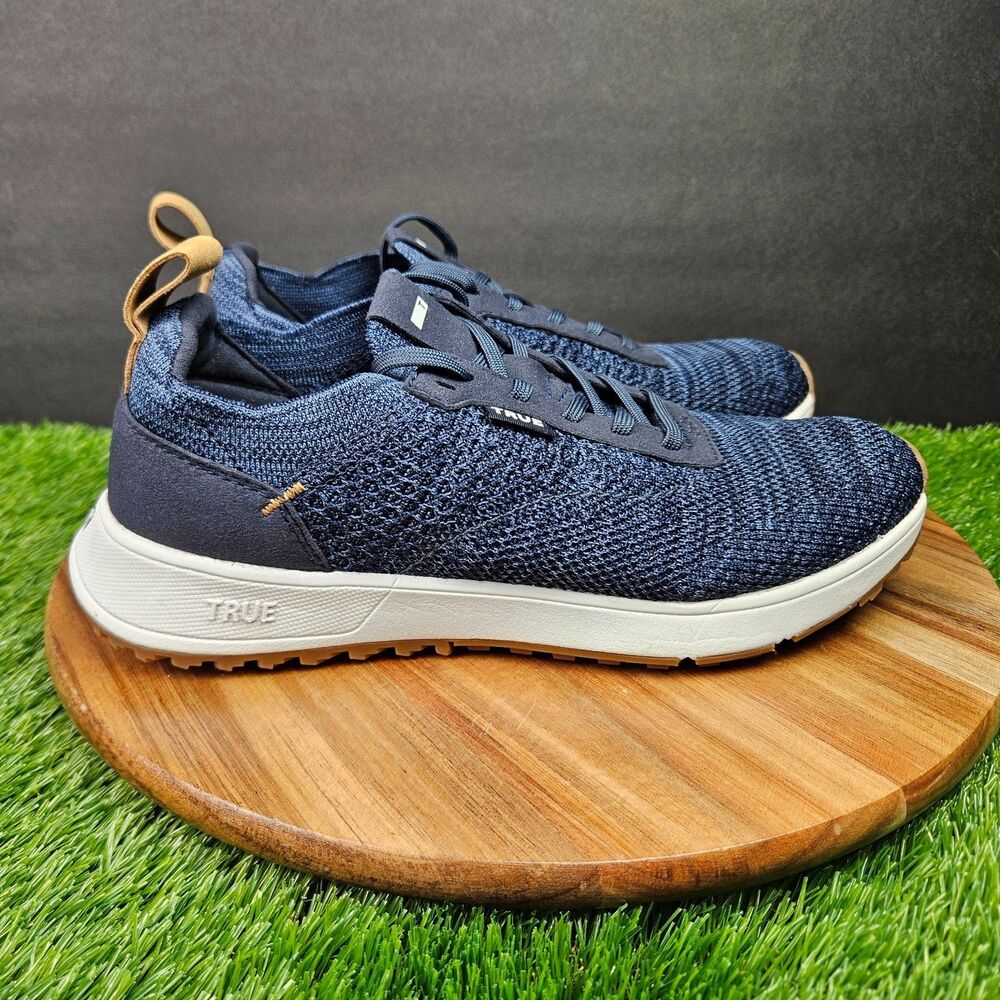 TRUE Linkswear All Day Knit III Golf Shoes Spikeless Deap Sea White Mens Size 8